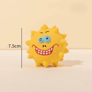 Toptan 7.5cm sevimli karikatür dayanıklı köpek topu oyuncaklar lateks kauçuk interaktif Fetch oyun köpek gıcırtılı top çevre dostu moda - Product Image 5