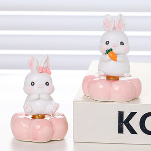 ของตกแต่งโต๊ะเรซิ่นรูปกระต่ายการ์ตูนน่ารัก 4 ชิ้น ของตกแต่งสำนักงานแบบหมุนได้ ของขวัญวันอีสเตอร์ - Product Image 3