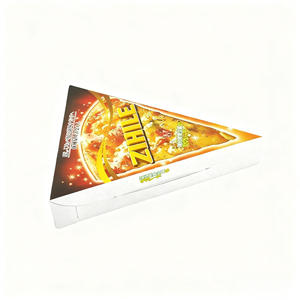 Caja de Papel para <span class=keywords><strong>Pizza</strong></span> Triangular Mini Personalizada de Alta Calidad, Caja de Cartón Individual con Impresión Personalizada, Papel Recubierto para Envasado de Alimentos - Product Image 4