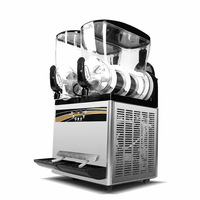 Machine à slush commerciale en acier inoxydable pour boissons glacées, capacité 15L*2, multifonction, écologique, alimentée par prise électrique