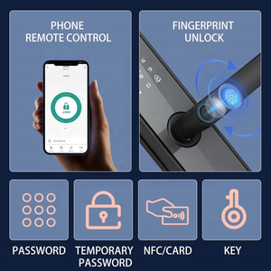 Inteligente Khóa cửa kỹ thuật số thông minh khóa truy cập vân tay thẻ Wifi tuya ttlock ứng dụng cửa gỗ khách sạn có mật khẩu - Product Image 5