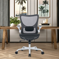 Chaise de bureau ergonomique de direction avec hauteur réglable, cadre en plastique, revêtement en tissu, pivotante et empilable