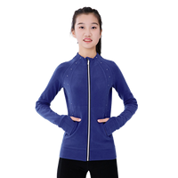 LA CICOGNA Ballett-Trainingsjacke für Mädchen, mit Fleece gefüttert, warm, hohe Elastizität, für Kinder, Herbst und Winter, hoher Kragen, Tasche, Nylon