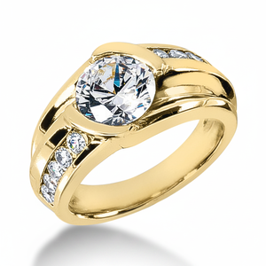 Designer 0.70TCW Natural Round Cut <b>Diamond</b> <b>Ring</b> 14k Yellow Gold-Offer Price - Product Image 2