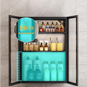 Étagère de rangement murale multi-niveaux non perforée pour salle de bain, meuble sous-vasque, cosmétiques et articles de toilette – Vente en gros - Product Image 3