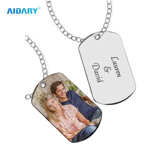 Pendentif pour <span class=keywords><strong>chien</strong></span> à sublimation personnalisée-Chaîne en acier inoxydable hypoallergénique, étiquette anti-perte légère et durable pour animaux de compagnie - Product Image 1
