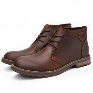 2026 summer Men's Leather Ankle <b>Boots</b>-Waterproof & Anti-Slippery Handmade Outdoor Mountaineering chukka <b>boots</b> - Product Image 2