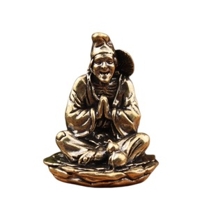 Figurine en laiton Ji Gong, ornement de méditation, décoration de la maison, statue de collection unisexe - Product Image 5