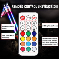 Antennes LED RGB à contrôle RF par application, accessoires de lampe, lumières LED spirales à 360 degrés pour UTV, véhicule tout-terrain, VTT
