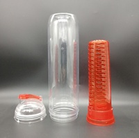Bouteille d'eau pour fruits en tritan, bouteille en plastique avec infuseur à thé, sans BPA