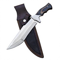 Couteau Bowie multifonctionnel de haute qualité, fabriqué en usine, en acier Damas avec manche en bois, durable, personnalisable, OEM, pour le bricolage