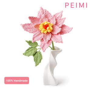 Fleur artificielle élégante et romantique en coton tricoté 100 % fait main, à tige unique, au crochet, en promotion, pour la fête des Mères - Product Image 1