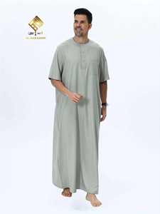 Traje de oración de tela suave que no se desprende, burka premium para hombre, elegante y con estilo, de manga corta. Ideal para el hombre. - Product Image 3