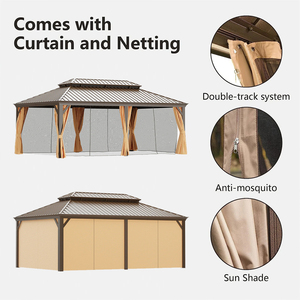 Pergola à double niveau en alliage d'aluminium à toit rigide, <span class=keywords><strong>prix</strong></span> de gros usine, pour camping-car, camping, jardin, espace extérieur haut de gamme - Product Image 3