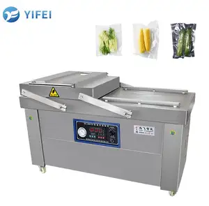 Double Chamber Automatic Clamshell Vacuum Sealer Machine Food Marinated Meat Cooked Food Dry Wet Use Vacuum Packing Machines