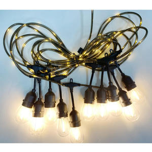 Guirnalda de luces LED S14 de 48 pies, cable de alimentación brillante E27, resistente al agua, IP65, EE. UU., AU, enchufe de la UE, guirnalda para exteriores, luz de fiesta para Patio - Product Image 2