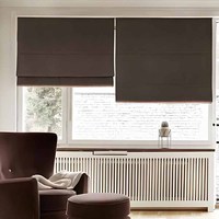 Store romain en lin design à rayures verticales, accessoire de stores romains motorisés filtrant la lumière pour rideau de fenêtre horizontal uni