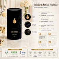 Kemasan Tabung Kertas Keras Kustom untuk Parfum, Kosmetik, dan Lotion dengan Logo Foil Emas, Struktur Kedap Udara, Bahan Ramah Lingkungan
