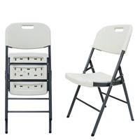 Chaises pliantes en plastique HDPE blanc pour événements extérieurs, camping, banquets et mariages (vente en gros)