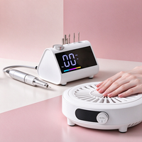 Kit de manucure professionnel direct usine : Ponceuse à ongles 35000 tr/min avec support de embouts et aspirateur à ongles sans balais