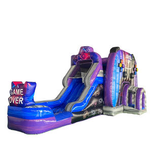 Toboggan aquatique gonflable géant Magic Blue <span class=keywords><strong>Crush</strong></span> <span class=keywords><strong>de</strong></span> 26 pieds, jeux gonflables, matériau PVC, capacité <span class=keywords><strong>de</strong></span> 600 kg, pour usage commercial en extérieur - Product Image 1
