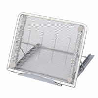 Support d'ordinateur portable réglable et pliable en métal, avec grille métallique, rotatif et portable, pour bureau à domicile