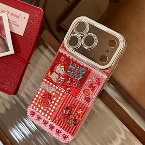 Nuova Cover Morbida 3D con Colla a Goccia a Forma di Cavallo <span class=keywords><strong>Rosso</strong></span> Portafortuna per Capodanno, Adatta per <span class=keywords><strong>iPhone</strong></span> 17/16/15/14/13 - Collage Cavallo <span class=keywords><strong>Rosso</strong></span> - Product Image 4