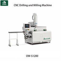 Machine de perçage et de fraisage CNC OUWO 2026 pour profilés aluminium de 1200 mm avec broche électrique et entraînement à vis à billes pour la fabrication de fenêtres et de portes