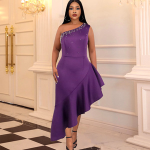 <span class=keywords><strong>Abiti</strong></span> Casual aderenti Vintage da donna <span class=keywords><strong>taglie</strong></span> <span class=keywords><strong>forti</strong></span> personalizzati alla moda con volant pieghettati <span class=keywords><strong>asimmetrici</strong></span> lunghi fino al pavimento Sexy - Product Image 6