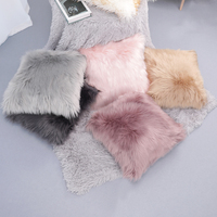 Housse de coussin carrée à la mode, taie d'oreiller en fausse fourrure, traversin et oreiller pour longs cheveux,