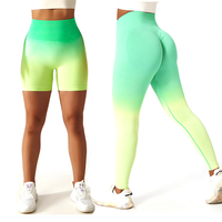 Short de cyclisme pour femmes, Scrunch, culotte d'entraînement, dégradé de couleurs vives, Leggings de course, pantalon de Yoga personnalisé sans couture