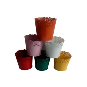 Mini macetas de flores a granel, minimacetas con bandeja, juego de macetas redondas de Metal galvanizado a granel con soporte negro Galvan - Product Image 3