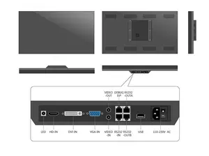 Trong nhà 4K HD videowall 55 inch 2x2 3x3 quảng cáo hiển thị nối màn hình quảng cáo người chơi LCD video tường