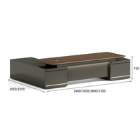 Bureau de direction en L de luxe, design moderne haut de gamme, pour PDG et cadres, fabriqué en usine
