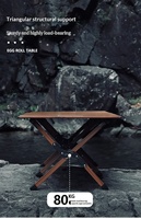 Table de camping et de pique-nique pliable à double couche en alliage d'aluminium léger et résistant pour l'ameublement extérieur