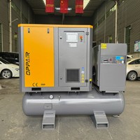 Compresseur d'air à vis 4-en-1 fiable pour la production papier, 15 kW 20 CV 16 bars, PM VSD avec réservoir de 500 L, sécheur et filtre