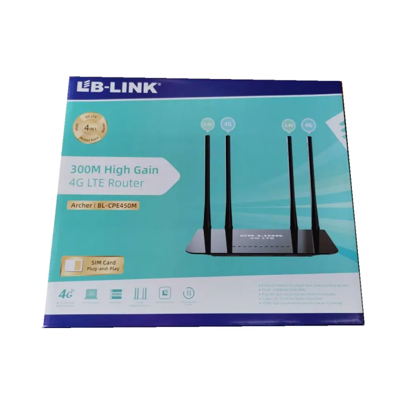 เราเตอร์ BL-CPE450M ซิม4G 4 * 6dBi เสาอากาศรับสัญญาณสูง300Mbps WIFI 4G LTE Router
