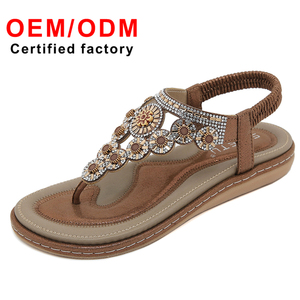 Nouvelles Sandales de Luxe Antidérapantes pour Femmes, Chaussures Tendance pour la Plage, Rétro, Grandes Tailles, <span class=keywords><strong>Tongs</strong></span> Confortables à Strass - Product Image 2