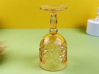 Verre à vin transparent personnalisé en verre sodocalcique de style américain, gaufré, couleur sur mesure, capacité 301-400 ml, idéal pour cadeaux d'affaires, vente en gros