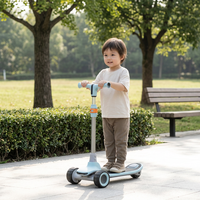 Trottinette pliable à 3 roues pour enfants, en acier et PVC, pour bébés et tout-petits, utilisation en extérieur