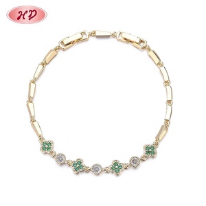Pulsera Dorada <span class=keywords><strong>para</strong></span> Hombre, Conjunto al por Mayor, Oro Laminado de 18K, Bisutería, <span class=keywords><strong>Pulseras</strong></span> de Zirconia con Trébol de Cuatro Hojas <span class=keywords><strong>para</strong></span> <span class=keywords><strong>Adolescentes</strong></span> - Product Image 2