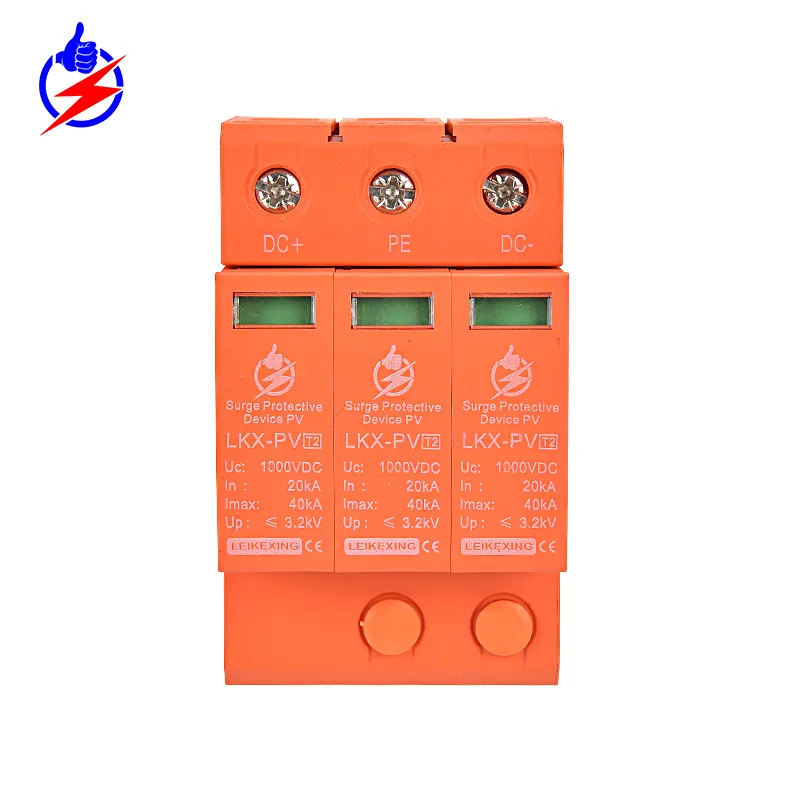 Năng lượng mặt trời DC PV Surge Protector 1000V T2 3P plug-in SPD thiết bị bảo vệ tăng