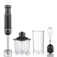 Mixeur plongeant manuel avec lame en acier inoxydable, tige de mélange détachable, pour smoothies, aliments pour bébés, soupes, noir