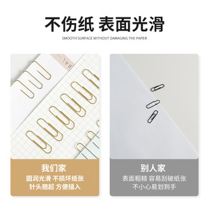 Gold Metal Paper Clips 28mm 50mm Electroplated Office Bookmarks Receipt Clips Bulk Wholesale - Product Image 4