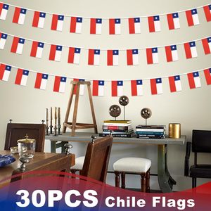Bandierine a Corda del <span class=keywords><strong>Cile</strong></span>, Piccole Bandiere Nazionali Cilene, Decorazione per Tifosi - Product Image 2