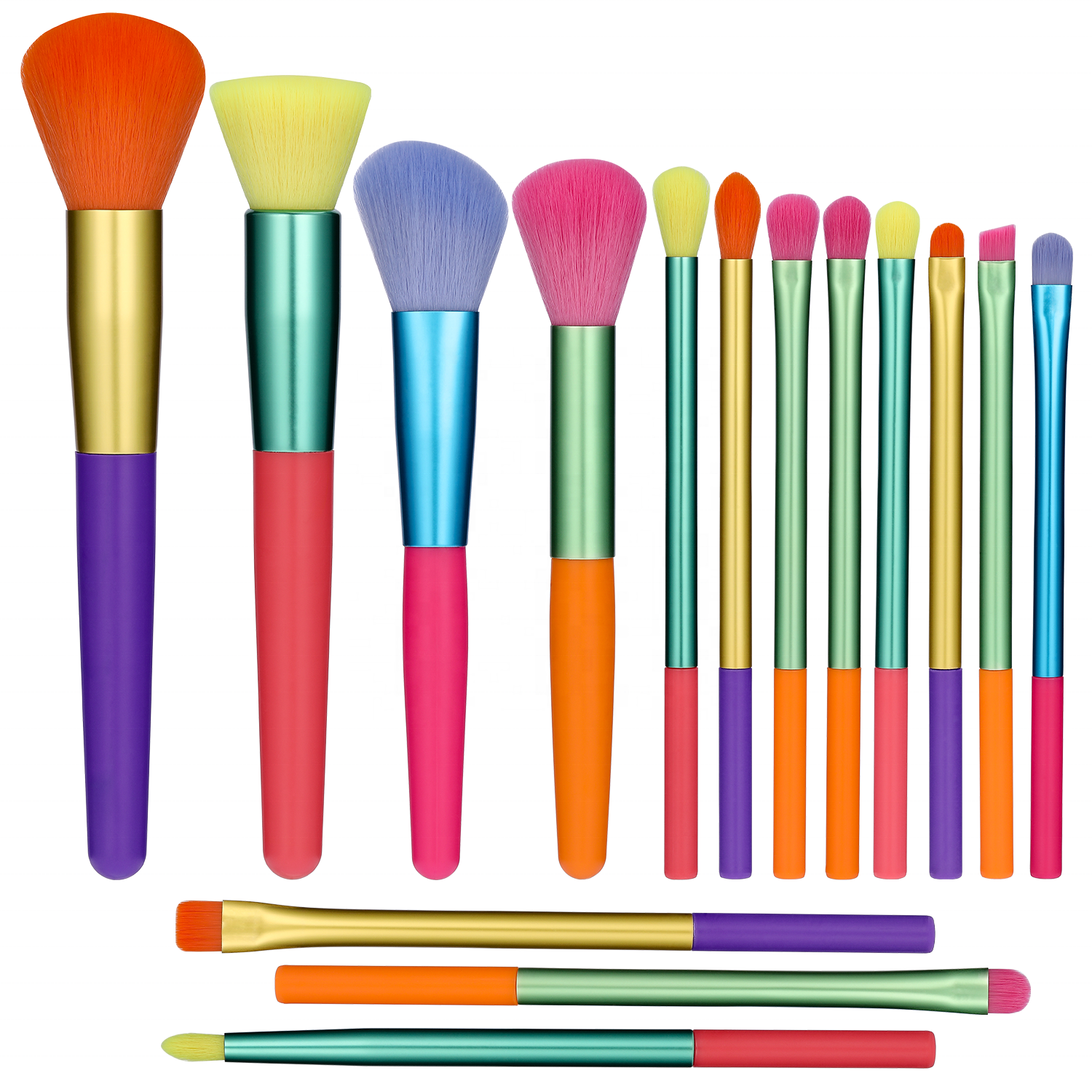 BS-MALL 2021 Набор радужных кистей для макияжа Новый Красочный макияж кисти дизайн изготовленным на заказ логосом Mulit; Радужная расцветка кисти для макияжа