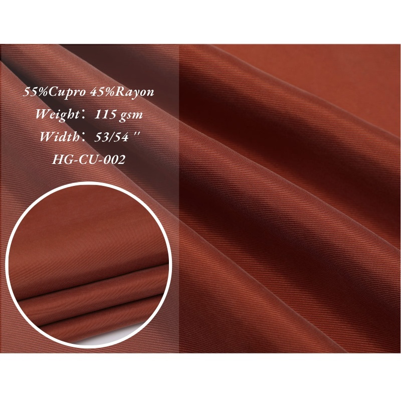 Cupro ткань тканая шелковая 115gsm 120D легкая мягкая cupro вискоза саржевая ткань для платья