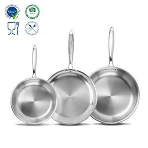 Sartén Antiadherente Personalizada de Acero Inoxidable Triple Híbrido 304/316 para Inducción y Gas - Product Image 1