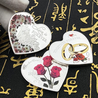 Pièce de monnaie de mariage personnalisable en métal plaqué or de haute qualité, conception gratuite, prix bas, logo 3D émaillé double face pour couples