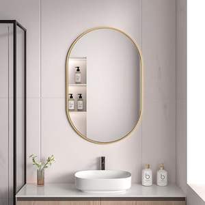 Miroir décoratif géométrique 40x60CM Nouveau 2025 Feuille de <span class=keywords><strong>titane</strong></span> Mur Chambre à coucher Miroir de maquillage Décoration intérieure Cadre moderne Dropshipping - Product Image 1